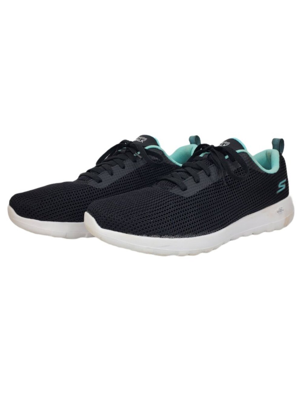 Skechers GOwalk Joy Women's 10 Black Aqua Mesh Sneakers Shoes 15641 Goga Mat